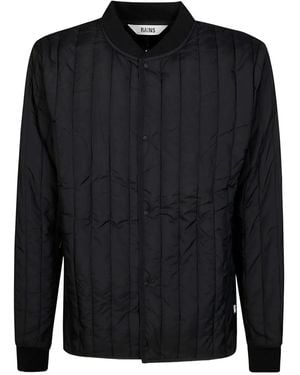Rains Quilted Bomber Jacket - Black
