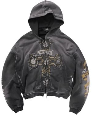 Represent X Guns N' Roses Cross Zip Through Hoodie - Black