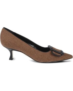 Manolo Blahnik 50Mm Buckle-Detailing Pumps - Brown