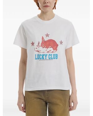 Carne Bollente T-Shirt Lucky Club À Imprimé Graphique - White
