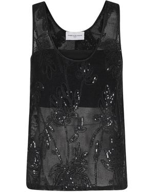 Isabelle Blanche Sequin Sleeveless Top - Black