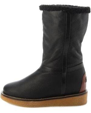 Ferragamo Shearling-Trim Boots - Black