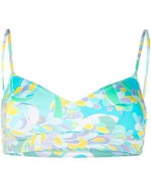 PUCCI Graphic-Print Bikini Top - Blue