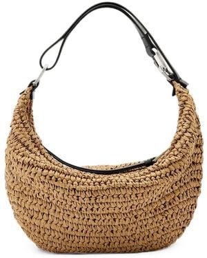 AllSaints Micro Luna Woven-Design Crescent Shoulder Bag - Metallic
