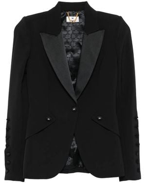 Elisabetta Franchi Peak-Lapels Blazer - Black
