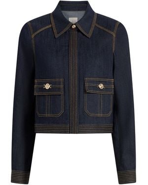 Cinq À Sept Lydie Denim Jack Met Contrasterend Stiksel - Blauw