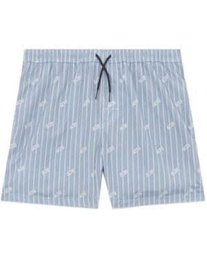 Gcds Pinstripe Swim Shorts - Blue