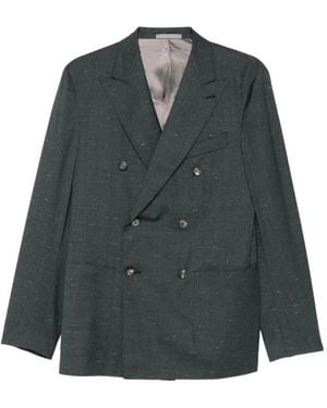 Caruso Double-Breasted Blazer - Green
