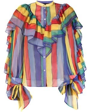 Rochas Blusa A Righe Con Ruches
