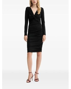 Fracomina Twisted Ruched Dress - Black
