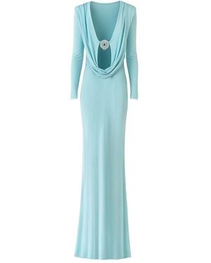 The New Arrivals Ilkyaz Ozel Camillea ビジュートリム マキシドレス - ブルー