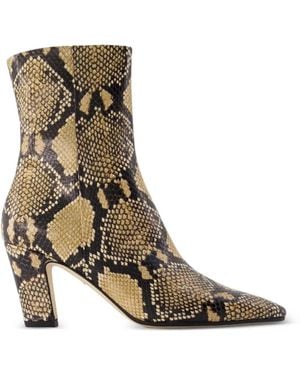 Aeyde Bottines Maris À Effet Peau De Serpent - Brown