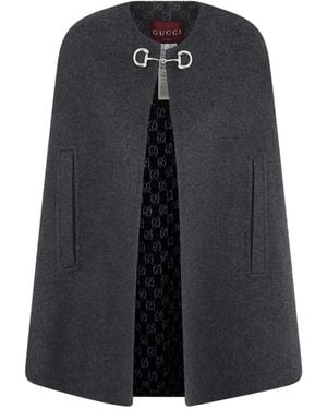 Gucci Horsebit Reversible Cape - Blue