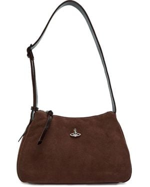 Vivienne Westwood Sac Porté Épaule Kate En Daim - Brown