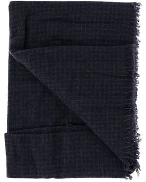 Faliero Sarti Frayed Check Scarf - Blue