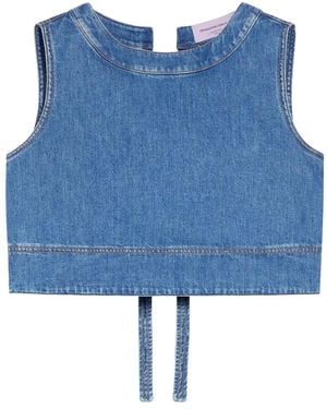 Weekend by Maxmara クロップド デニムトップ - ブルー