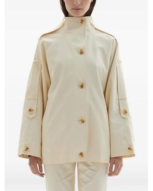 JOAEN Sara High-Neck Button-Up Jacket - Natural