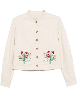 Valentino Garavani Floral-Embroidered Jacket - White
