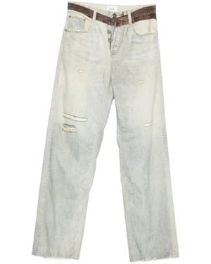 Haikure Bonnie Printed-Belt Pants - White