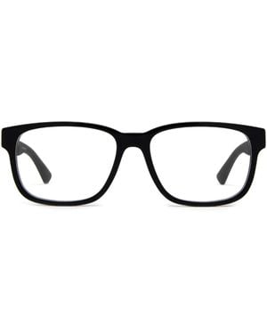 Gucci Web Trim Rectangle Glasses - Nero