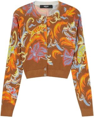 Versace Cárdigan corto Exotic Barocco - Naranja