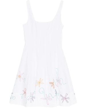 STAUD Wells Mini Dress - White
