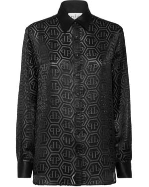 Philipp Plein モノグラム シャツ - ブラック