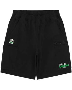Aape By A Bathing Ape Cargo Logo Shorts - Black