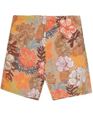 Amir Slama Floral-Print Shorts - Orange