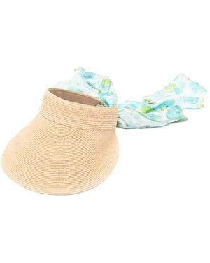 Chloé Visière À Foulard En Soie À Fleurs - Bleu