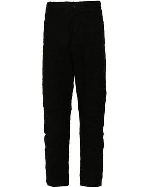 Poeme Bohemien Crinkled Slim-Cut Trousers - Black