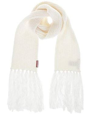 DSquared² Fringed-Hem Chunky-Knit Scarf - White