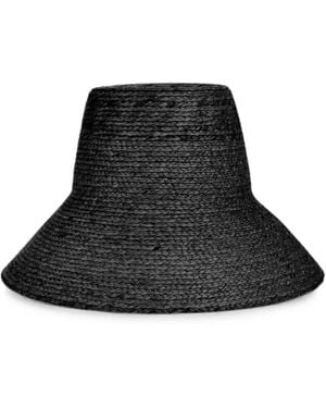 Liviana Conti Letizia Woven Wide-Brim Hat - Black