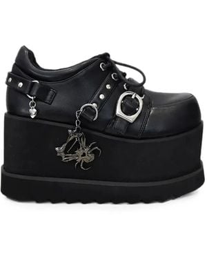 Altercore Elva Stud-Embellished Platform Court Shoes - Black