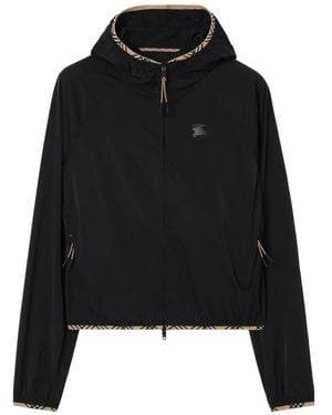 Burberry Stretch Nylon Hooded Jacket - Black