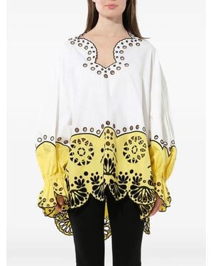 PUCCI Broderie-Anglaise Scalloped Blouse - Metallic