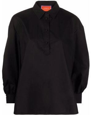 La DoubleJ Poet Button-Placket Cotton Shirt - Black