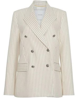 Adam Lippes Pinstriped Twill Blazer - Natural