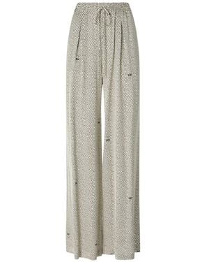Pinko Polka-Dot Drawstring Palazzo Pants - White