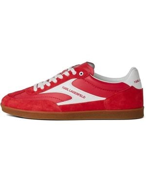 KARL LAGERFELD Kandidate Leather Sneakers - Red