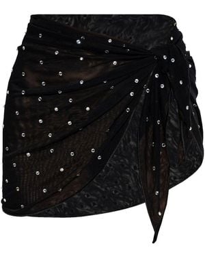 Oséree Sequinned Beach Cover-Up - Black