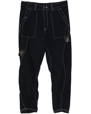 Undercover Pantalones Cargo Con Costuras En Contraste - Negro