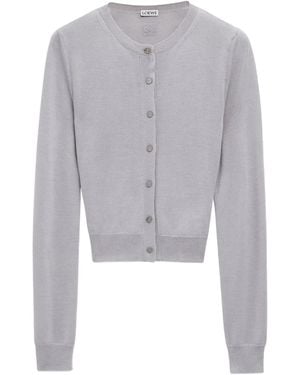 Loewe Fine-Knit Cardigan - Grey
