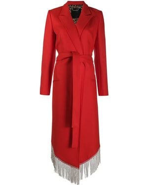 Philipp Plein Nara Crystal Fringel Coat - Red