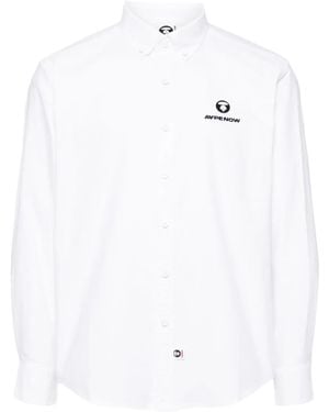 Aape By A Bathing Ape Logo-Patch Long-Sleeved Shirt - White