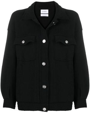 Barrie Contrast-Stitching Denim-Effect Jacket - Black