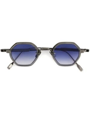 Sato Eyewear Arraï-T Geometric-Frame Sunglasses - Blue