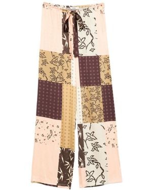 Siedres Manoce Hose mit Blumendetail - Weiß