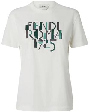 Fendi T-Shirt mit Logo - Grau
