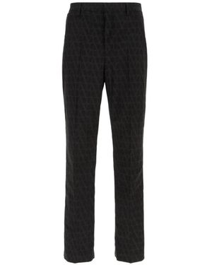 Valentino Garavani Patterned Trousers - Black